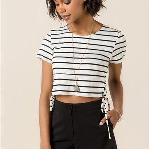 Joy Striped Crop Tee Francesca’s XS
